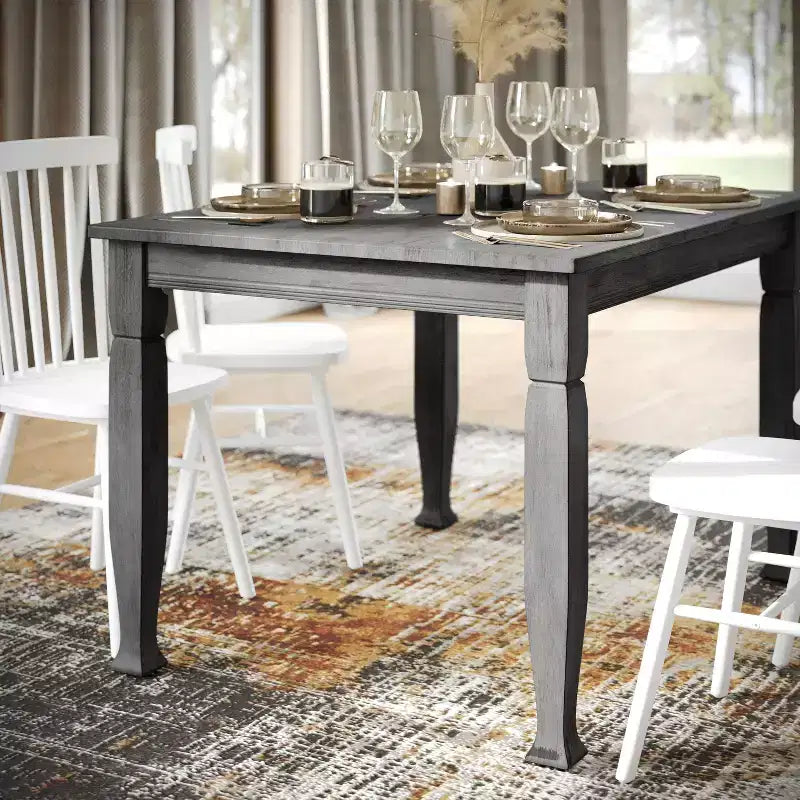 Table à manger en bois Merrick Lane avec pieds sculptés