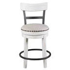 Tabouret de bar pivotant rembourré Valebeck, hauteur comptoir – 61 cm