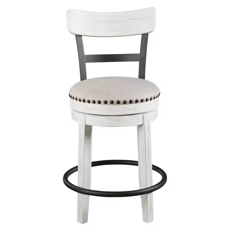 Tabouret de bar pivotant rembourré Valebeck, hauteur comptoir – 61 cm