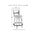 Tabouret de bar pivotant rembourré Valebeck, hauteur comptoir – 61 cm