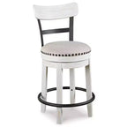 Tabouret de bar pivotant rembourré Valebeck, hauteur comptoir – 61 cm