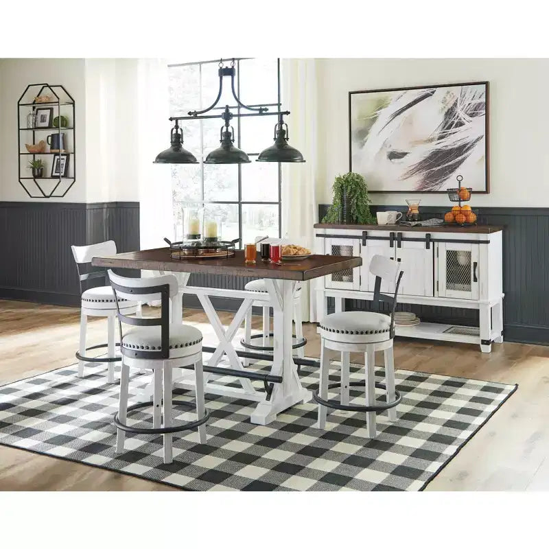 Tabouret de bar pivotant rembourré Valebeck, hauteur comptoir – 61 cm