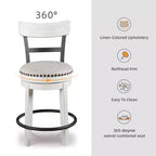 Tabouret de bar pivotant rembourré Valebeck, hauteur comptoir – 61 cm