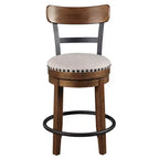 Tabouret de bar pivotant rembourré Valebeck, hauteur comptoir – 61 cm