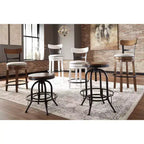 Tabouret de bar pivotant rembourré Valebeck, hauteur comptoir – 61 cm