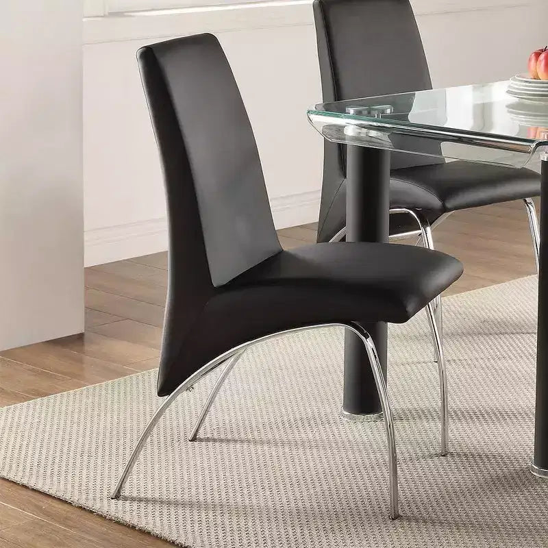 Pervis - Lot de 2 chaises de salle à manger en similicuir PU - Cadre en métal, dossier à lattes