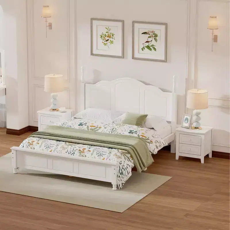 Ensemble de chambre 3 pièces - Lit plateforme Queen/Full et 2 tables de chevet
