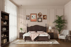3 PCS Bedroom Sets, Queen/Full Size Wood Platform Bed with Two Nightstands-ModernLuxe