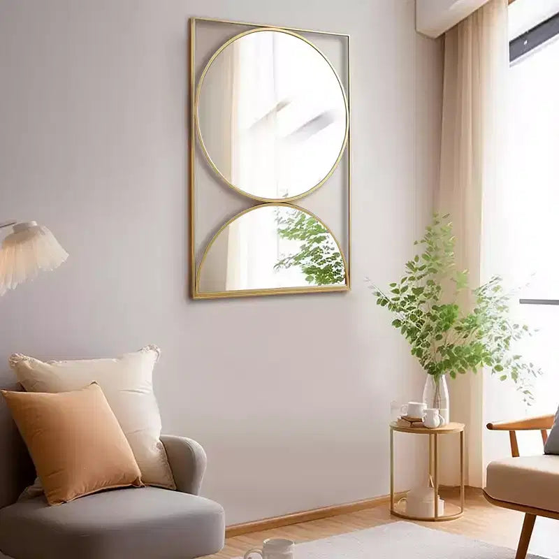 Miroir mural décoratif à cadre doré en forme de sablier - 91 x 61 cm