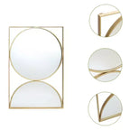 Miroir mural décoratif à cadre doré en forme de sablier - 91 x 61 cm