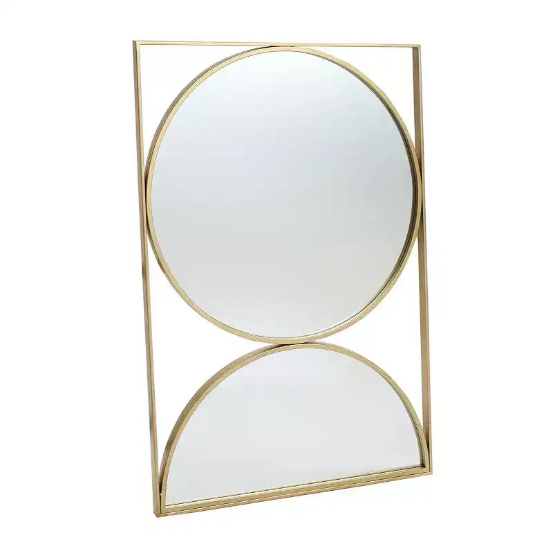 Miroir mural décoratif à cadre doré en forme de sablier - 91 x 61 cm