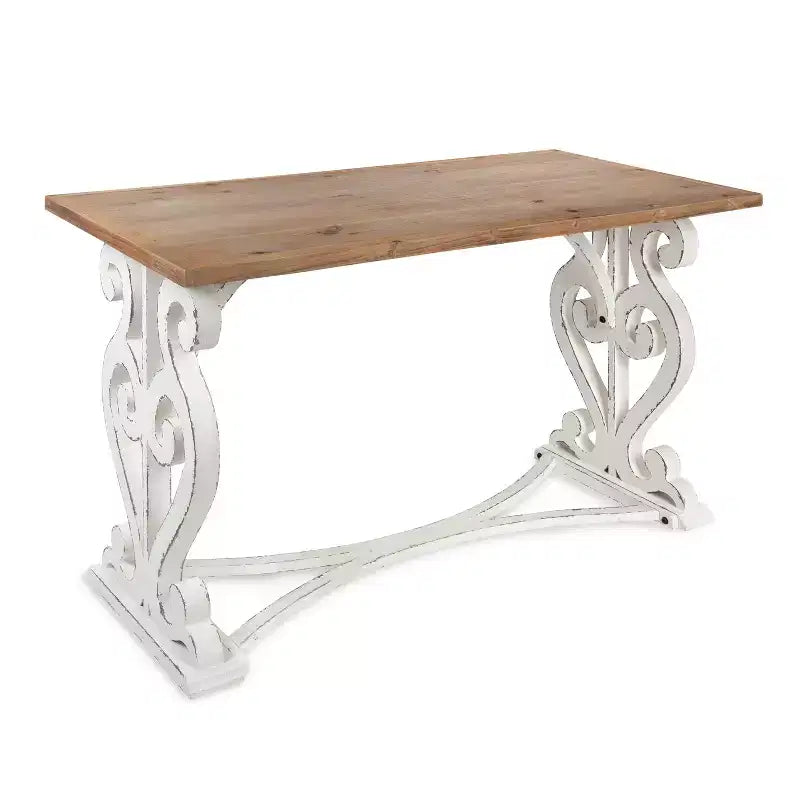 Kate and Laurel Wyldwood Rustic Carved Wood Desk