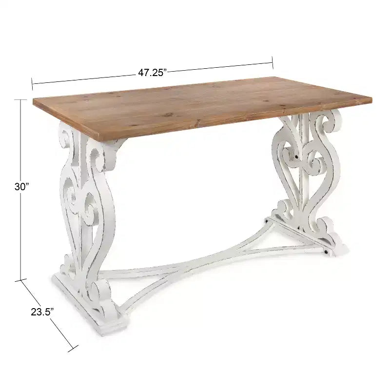 Bureau en bois massif sculpté Wyldwood Rustique - Style Ferme