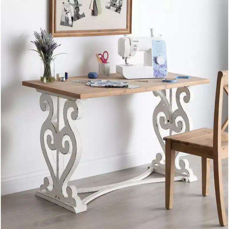 Bureau en bois massif sculpté Wyldwood Rustique - Style Ferme