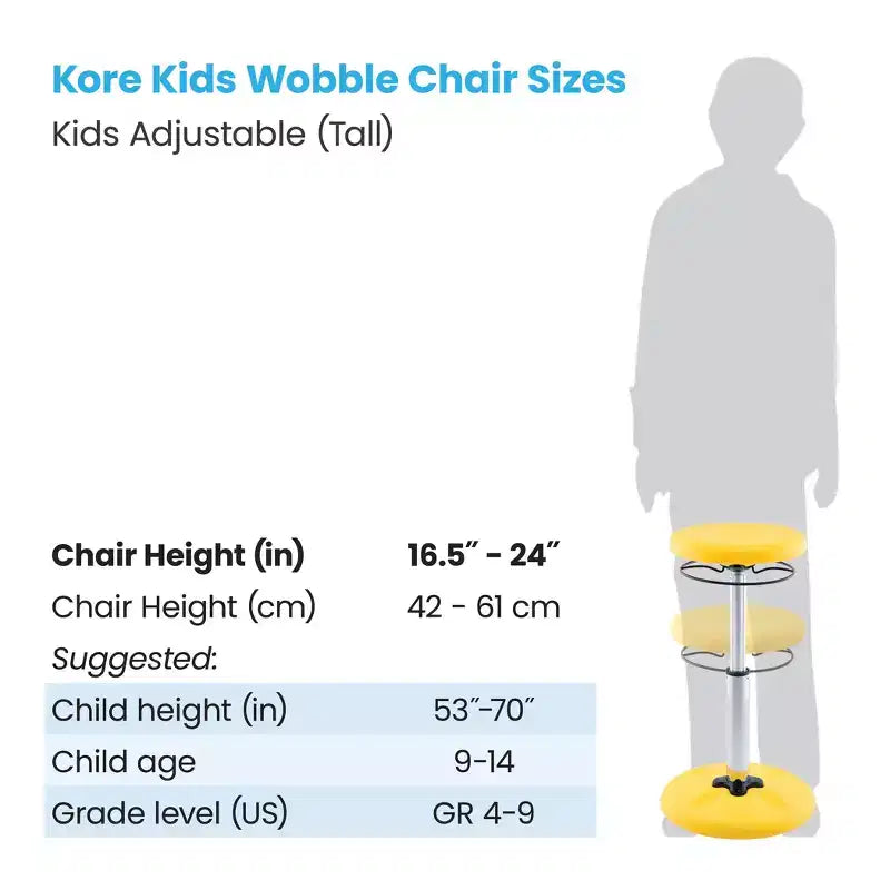 Chaise oscillante réglable pour enfants 42-61 cm - Jaune