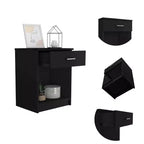 Table de chevet Jerez avec tiroir - Stratifié bois noir