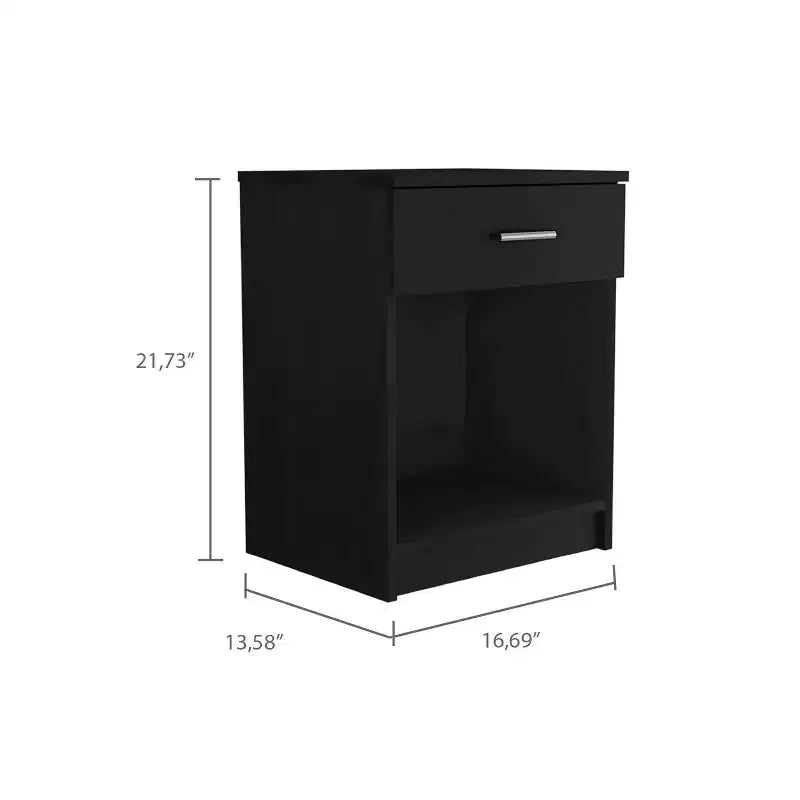 Table de chevet Jerez avec tiroir - Stratifié bois noir