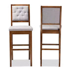 Tabourets de bar en bois rembourrés en tissu Gideon, ensemble de 2 - 30 pouces