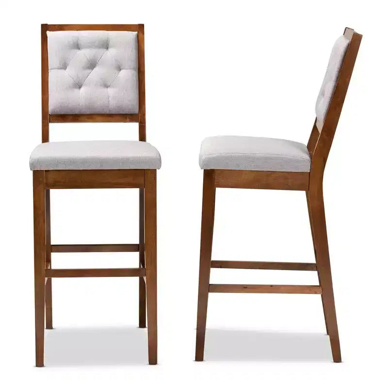 Tabourets de bar en bois rembourrés en tissu Gideon, ensemble de 2 - 30 pouces