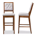 Tabourets de bar en bois rembourrés en tissu Gideon, ensemble de 2 - 30 pouces