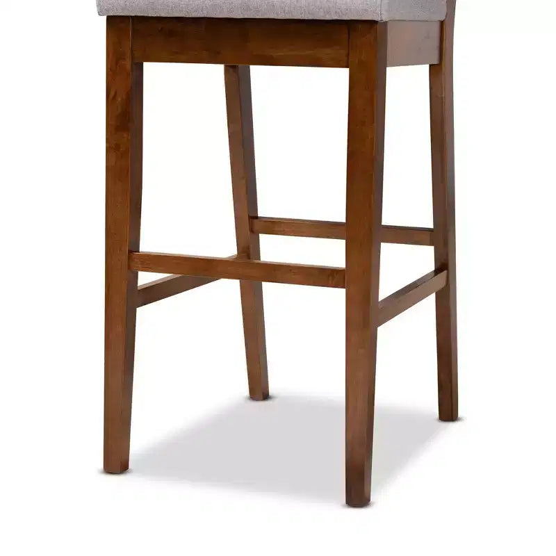 Tabourets de bar en bois rembourrés en tissu Gideon, ensemble de 2 - 30 pouces