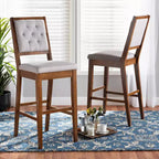 Tabourets de bar en bois rembourrés en tissu Gideon, ensemble de 2 - 30 pouces