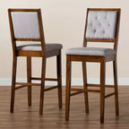 Tabourets de bar en bois rembourrés en tissu Gideon, ensemble de 2 - 30 pouces
