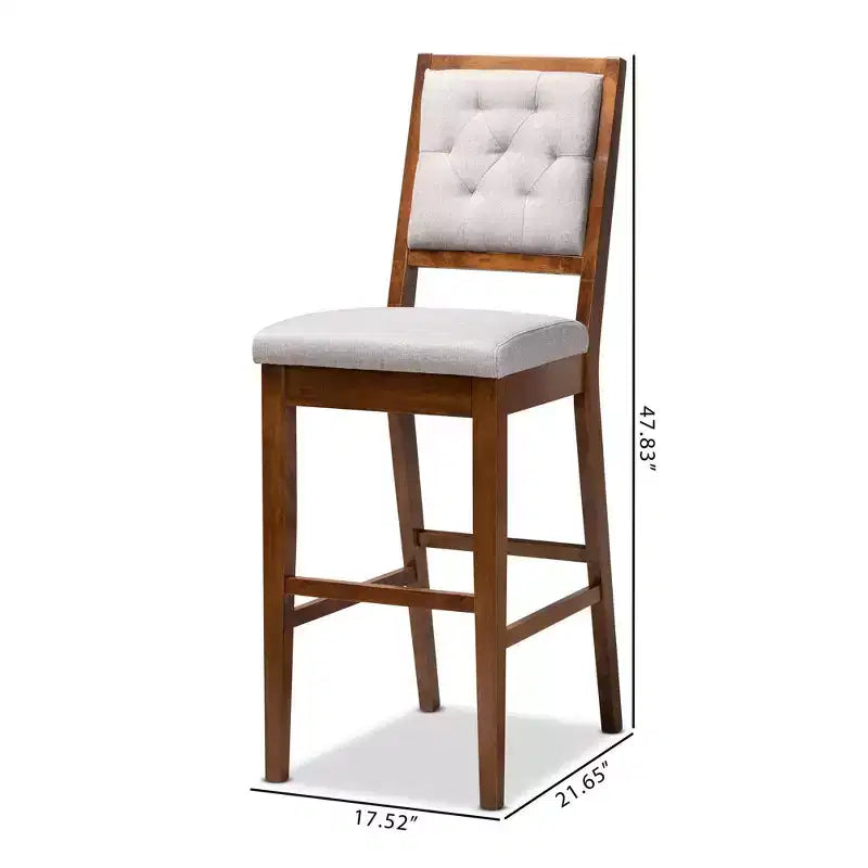 Tabourets de bar en bois rembourrés en tissu Gideon, ensemble de 2 - 30 pouces