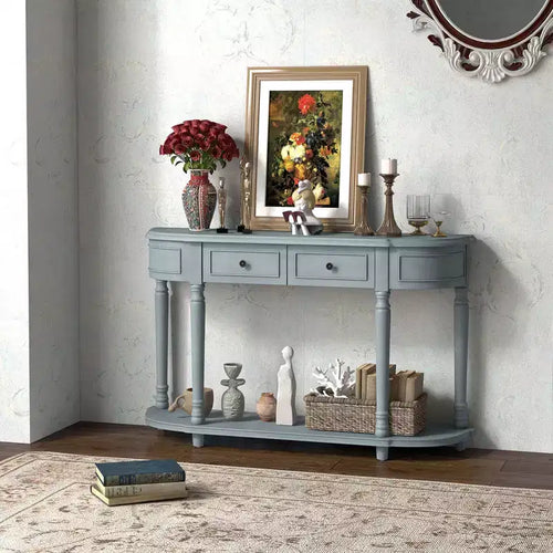 Console rétro de 52 pouces avec 2 tiroirs et une étagère ouverte pour canapé
