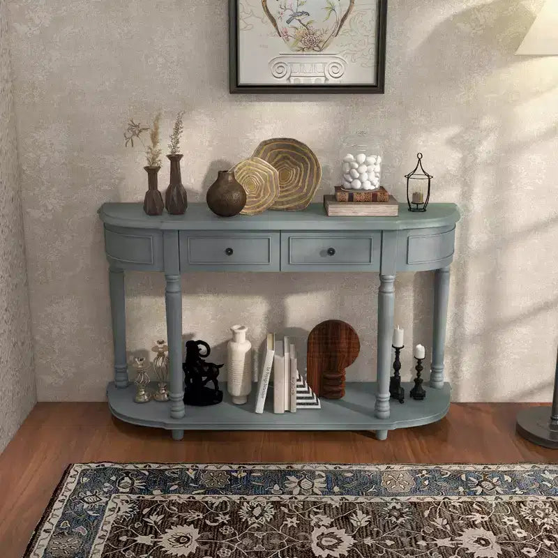 Console rétro de 52 pouces avec 2 tiroirs et une étagère ouverte pour canapé