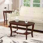 Table Basse Ovale avec Étagère American Heritage - Noire