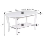 Table Basse Ovale avec Étagère American Heritage - Noire