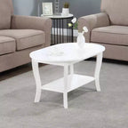 Table Basse Ovale avec Étagère American Heritage - Noire
