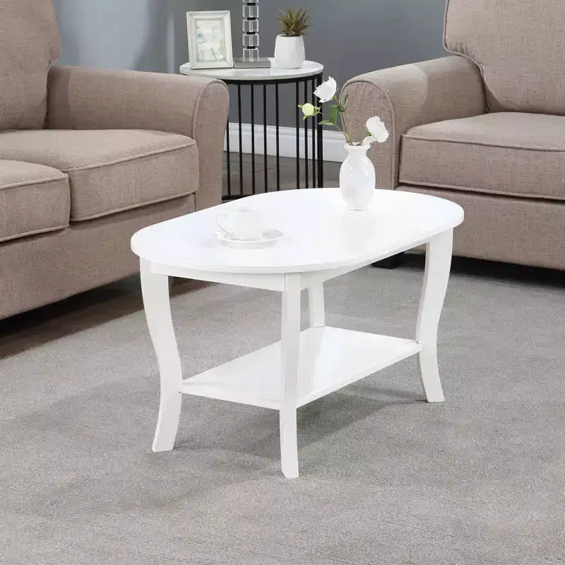 Table Basse Ovale avec Étagère American Heritage - Noire