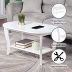 Table Basse Ovale avec Étagère American Heritage - Noire