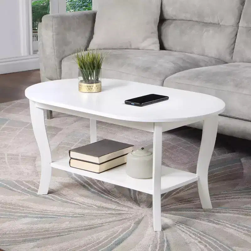 Table Basse Ovale avec Étagère American Heritage - Noire