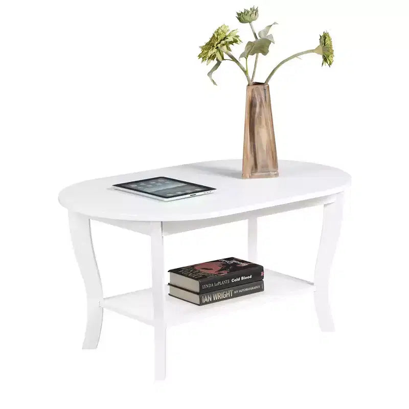 Table Basse Ovale avec Étagère American Heritage - Noire