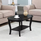 Table Basse Ovale avec Étagère American Heritage - Noire