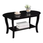Table Basse Ovale avec Étagère American Heritage - Noire
