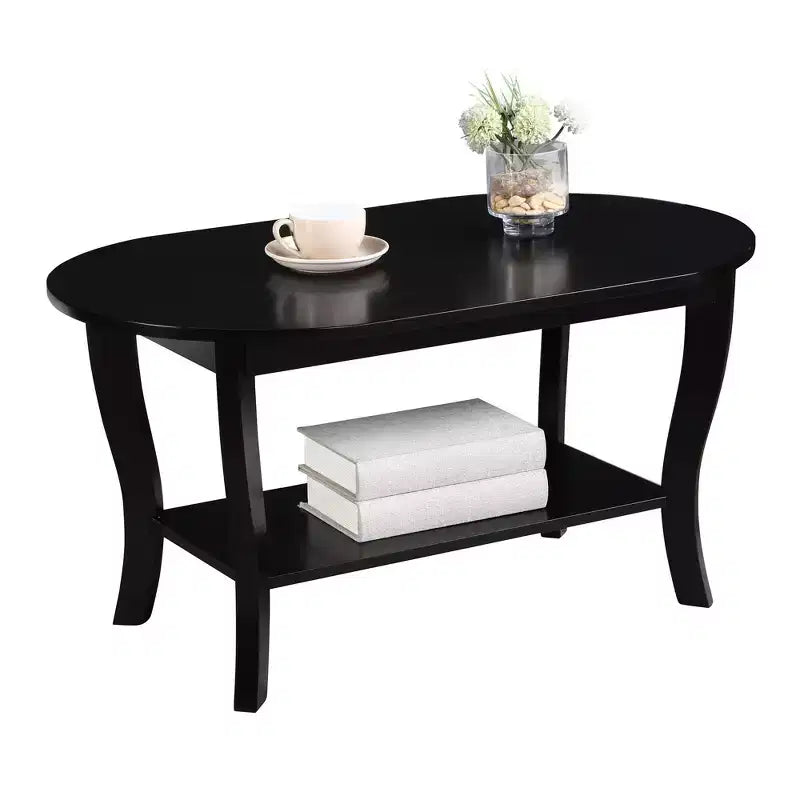 Table Basse Ovale avec Étagère American Heritage - Noire