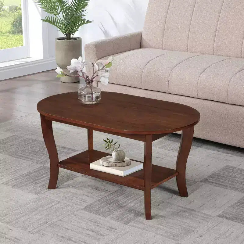 Table Basse Ovale avec Étagère American Heritage - Noire