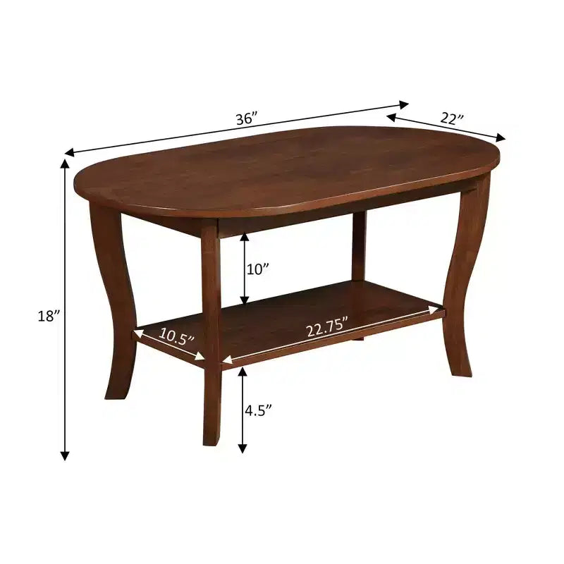 Table Basse Ovale avec Étagère American Heritage - Noire