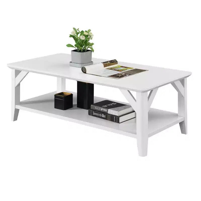 Table basse rectangulaire Winston avec étagère - Noire