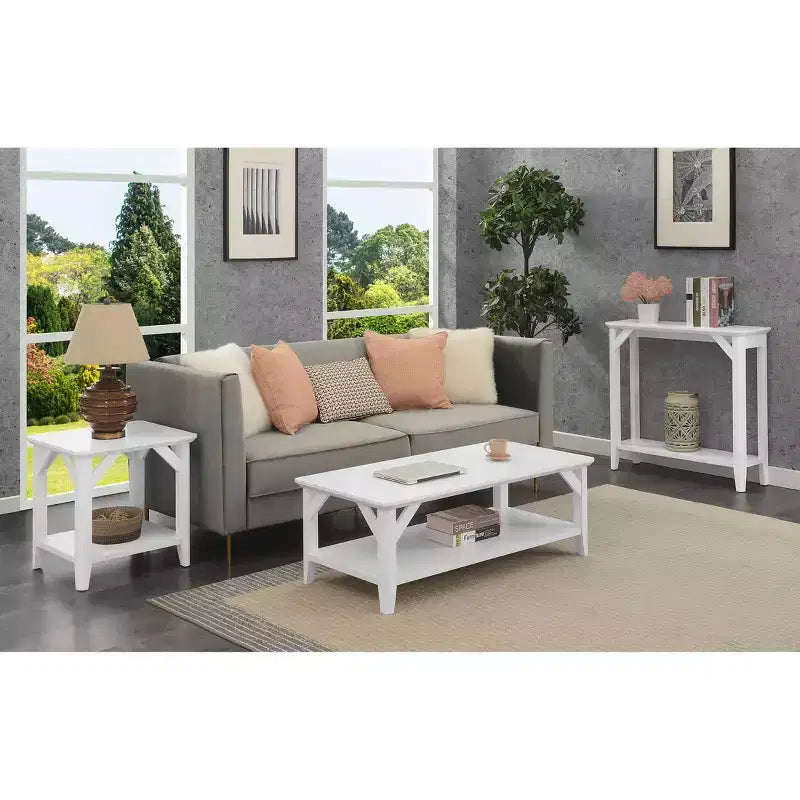 Table basse rectangulaire Winston avec étagère - Noire