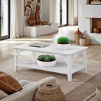 Table basse rectangulaire Winston avec étagère - Noire