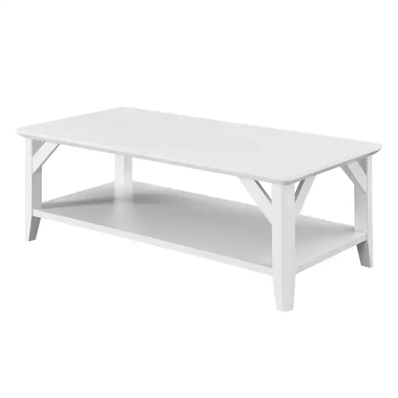 Table basse rectangulaire Winston avec étagère - Noire
