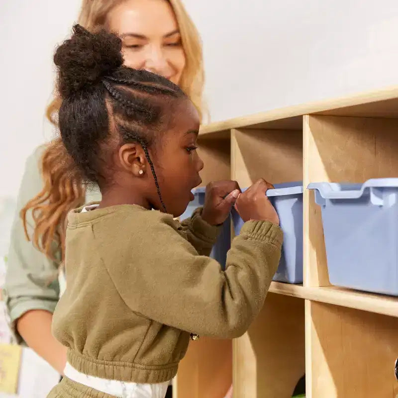 Vestiaire 4 sections pour enfants avec rangements intégrés