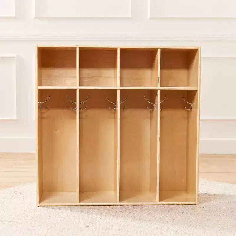 Vestiaire 4 sections pour enfants avec rangements intégrés