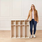 Vestiaire 4 sections pour enfants avec rangements intégrés