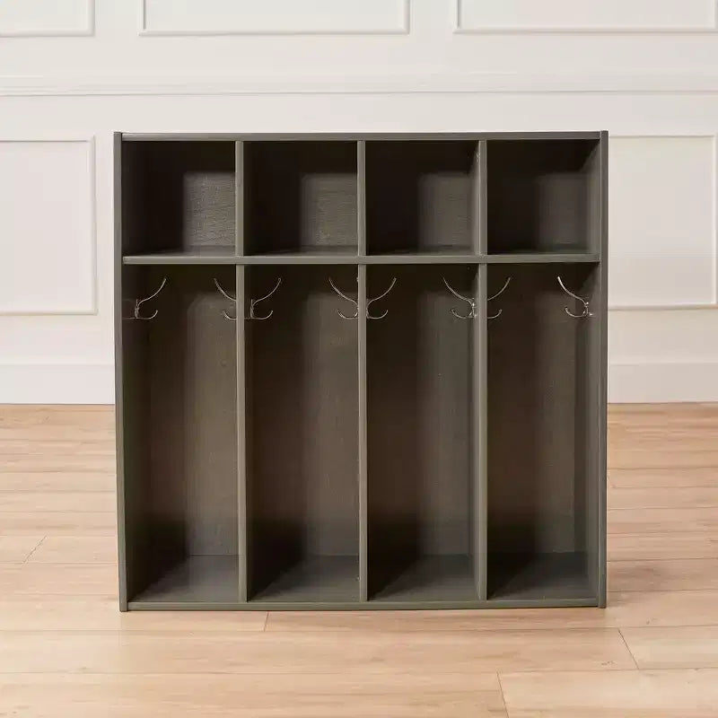 Vestiaire 4 sections pour enfants avec rangements intégrés